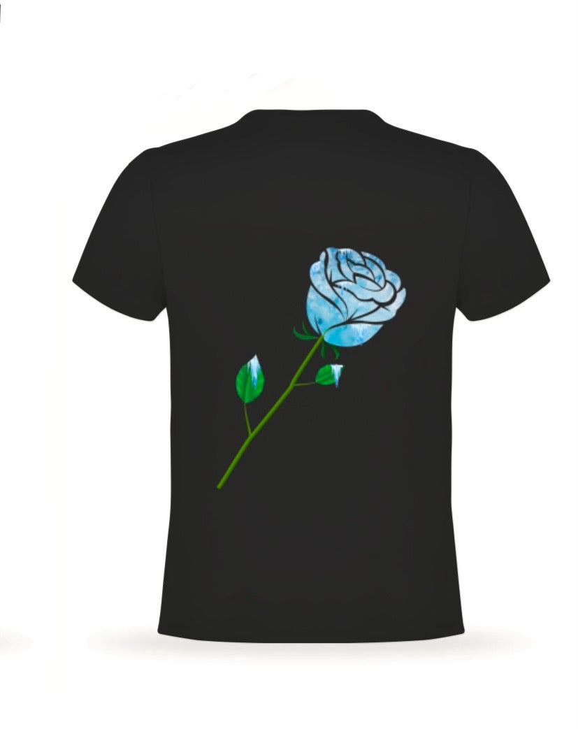 Black T-shirt Rose Design