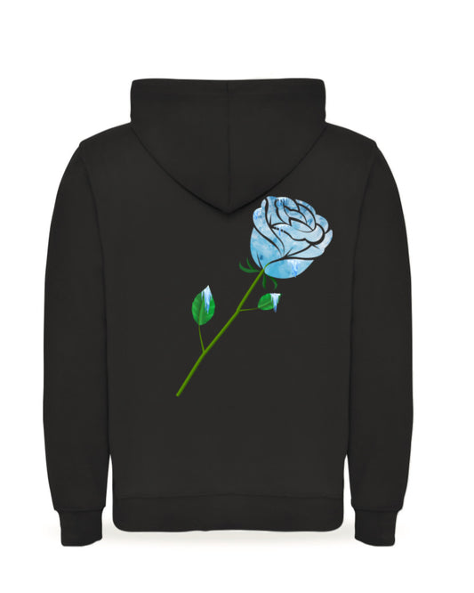 Black Hoodie Frozen Rose