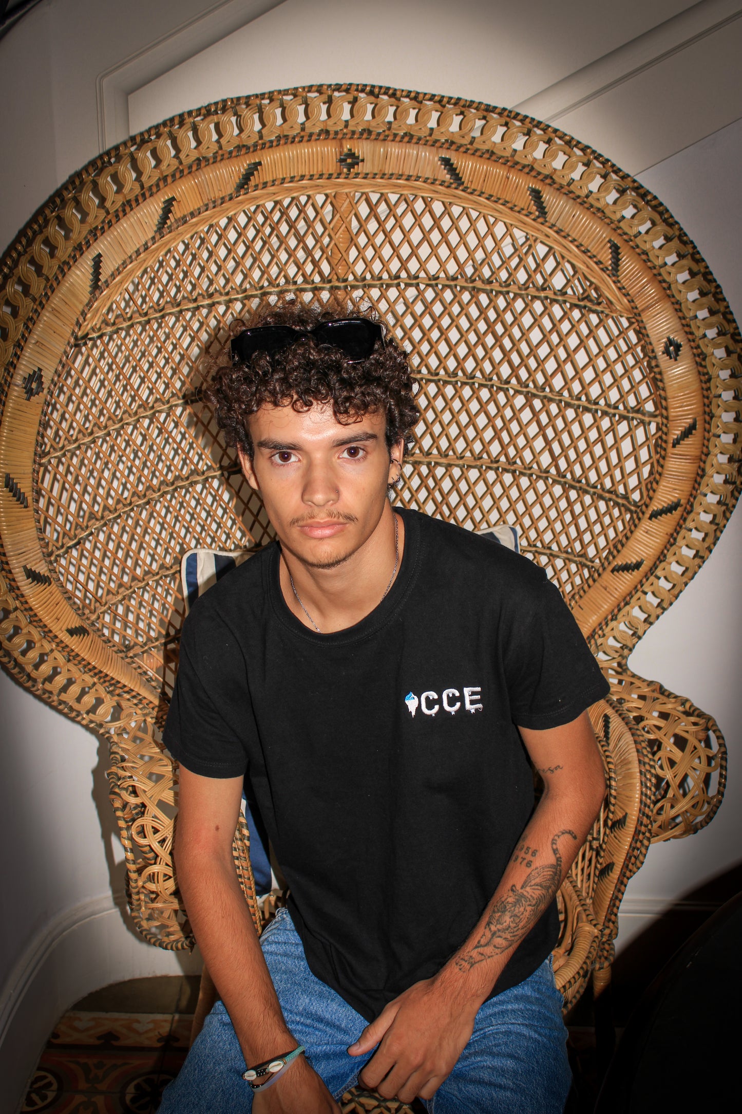Black T-shirt front logo