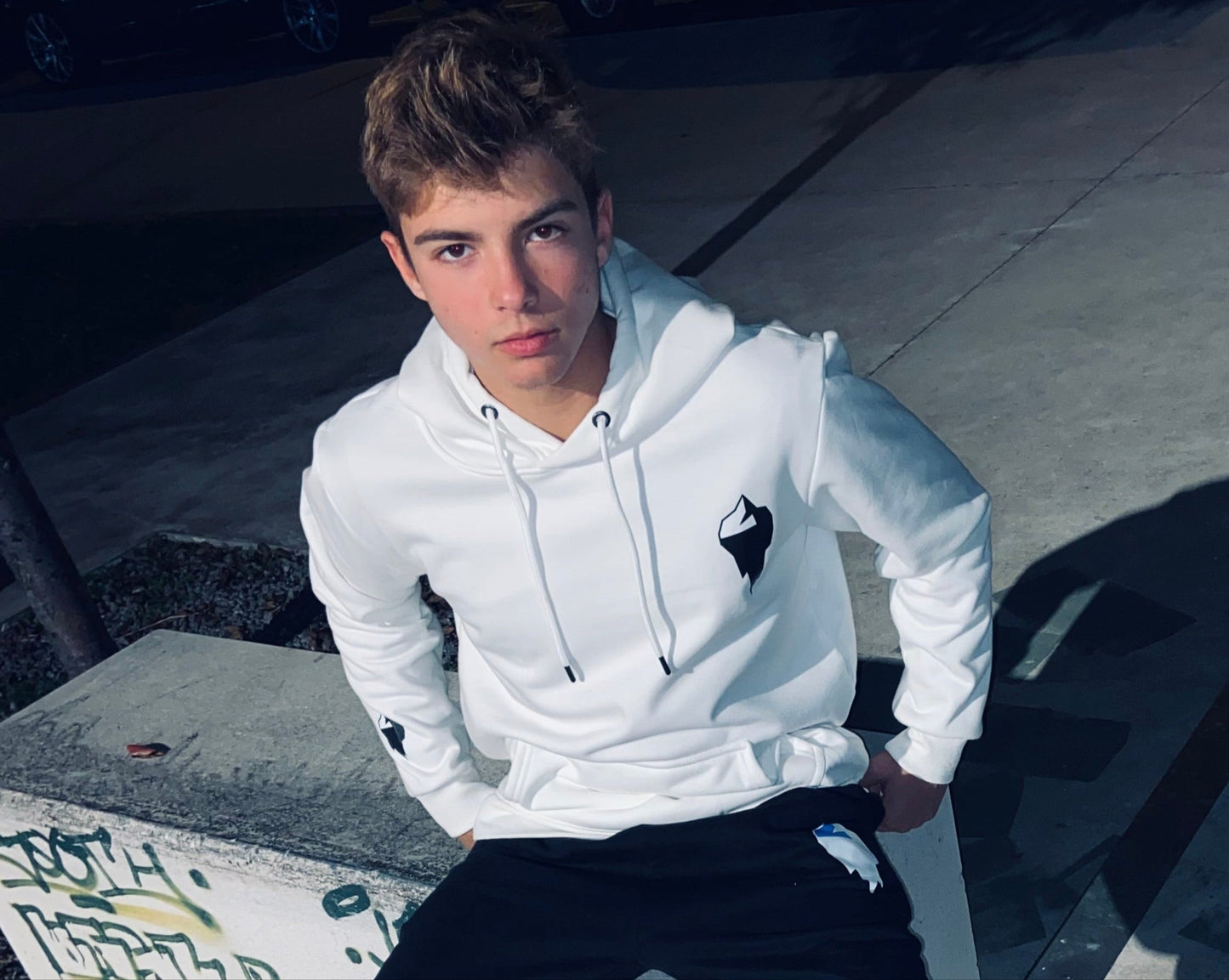 White Hoodie with Logo